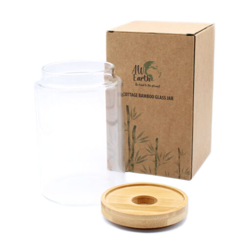 Cottage Bamboo Glass Jar