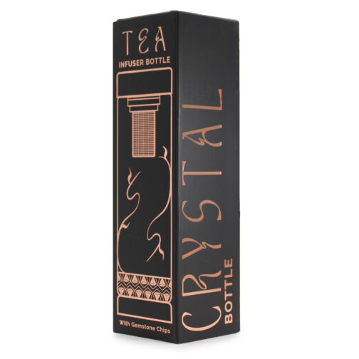 Crystal Glass Tea Infuser Bottle - Rose Gold - Rose Quartz - Image 4