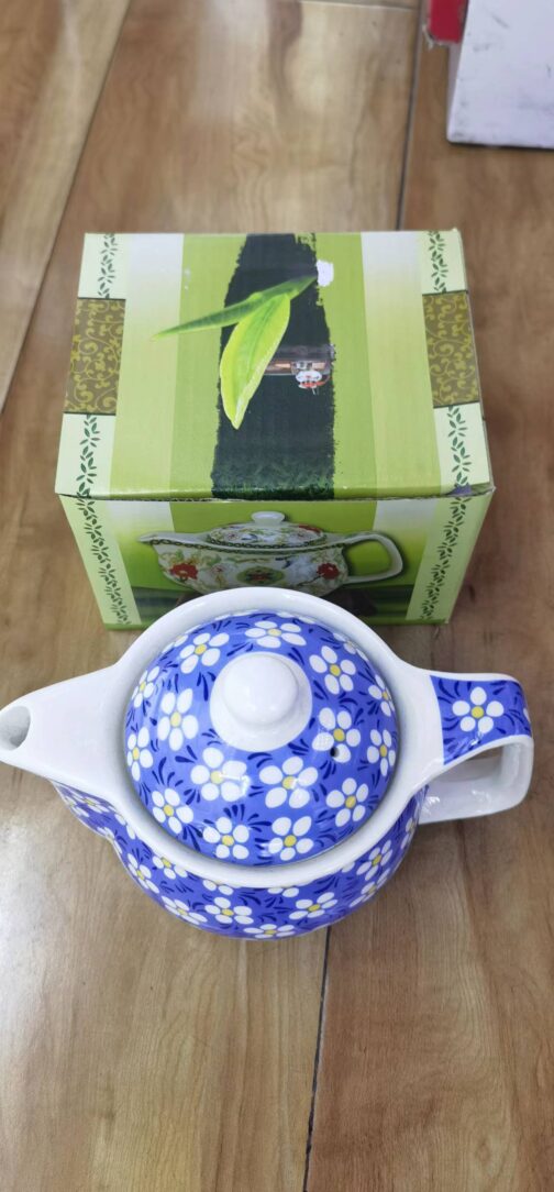 Small Herbal Teapot - Blue Daisy - Image 2