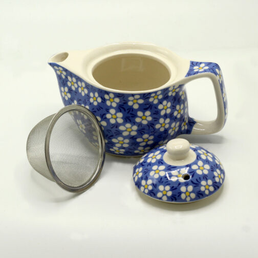 Small Herbal Teapot - Blue Daisy - Image 3