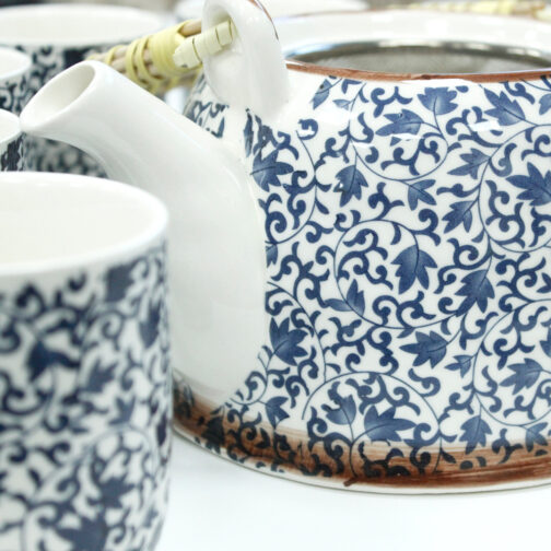 Herbal Teapot Set - Blue Pattern - Image 3