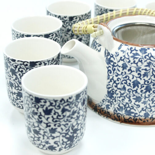Herbal Teapot Set - Blue Pattern - Image 4