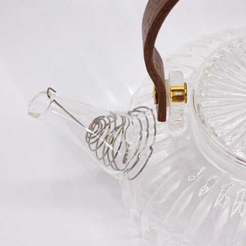 Glass Infuser Teapot - Clear Ribbed Pearl - 850ml - GTeaP12-4