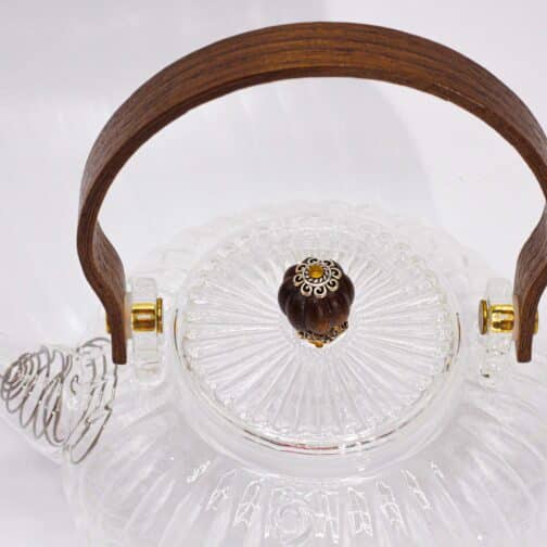 Glass Infuser Teapot - Clear Ribbed Pearl - 850ml - GTeaP12-5